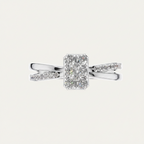 Round Lab Grown Diamond Cluster Split Shank Ring
