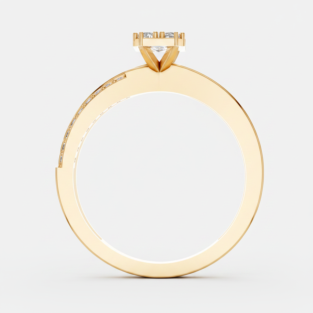 Round Lab Grown Diamond Cluster Split Shank Ring