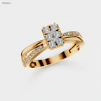 Round Lab Grown Diamond Cluster Split Shank Ring