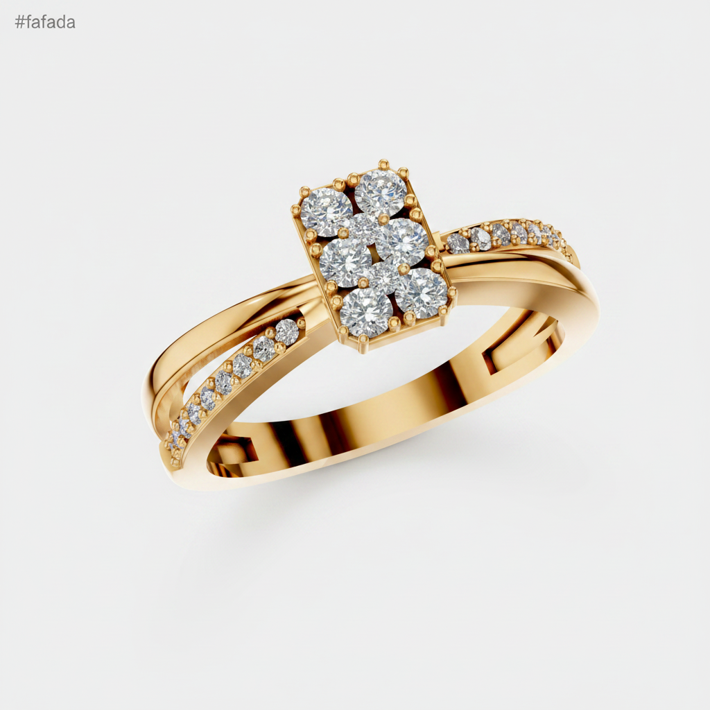 Round Lab Grown Diamond Cluster Split Shank Ring