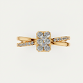 Round Lab Grown Diamond Cluster Split Shank Ring