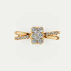 Round Lab Grown Diamond Cluster Split Shank Ring