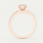 Round Lab Diamond Halo Cluster Split Shank Ring