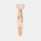 Round Lab Diamond Halo Cluster Split Shank Ring