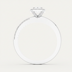 Round Lab Diamond Halo Cluster Split Shank Ring