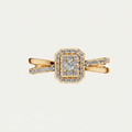 Round Lab Diamond Halo Cluster Split Shank Ring