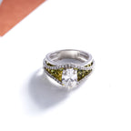 Oval cut lab diamond solitaire accent ring (1)