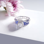 Oval cut lab diamond solitaire accent ring (1)