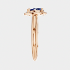 Pear Cut Blue Sapphire Halo Toi Et Moi Bypass Ring