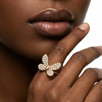 Round Lab Diamond Pave Butterfly Cocktail Ring