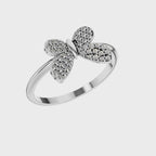 Round Lab Diamond Pave Butterfly Cocktail Ring
