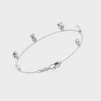 Emerald and Oval Lab Grown Diamond Charm Bracelet