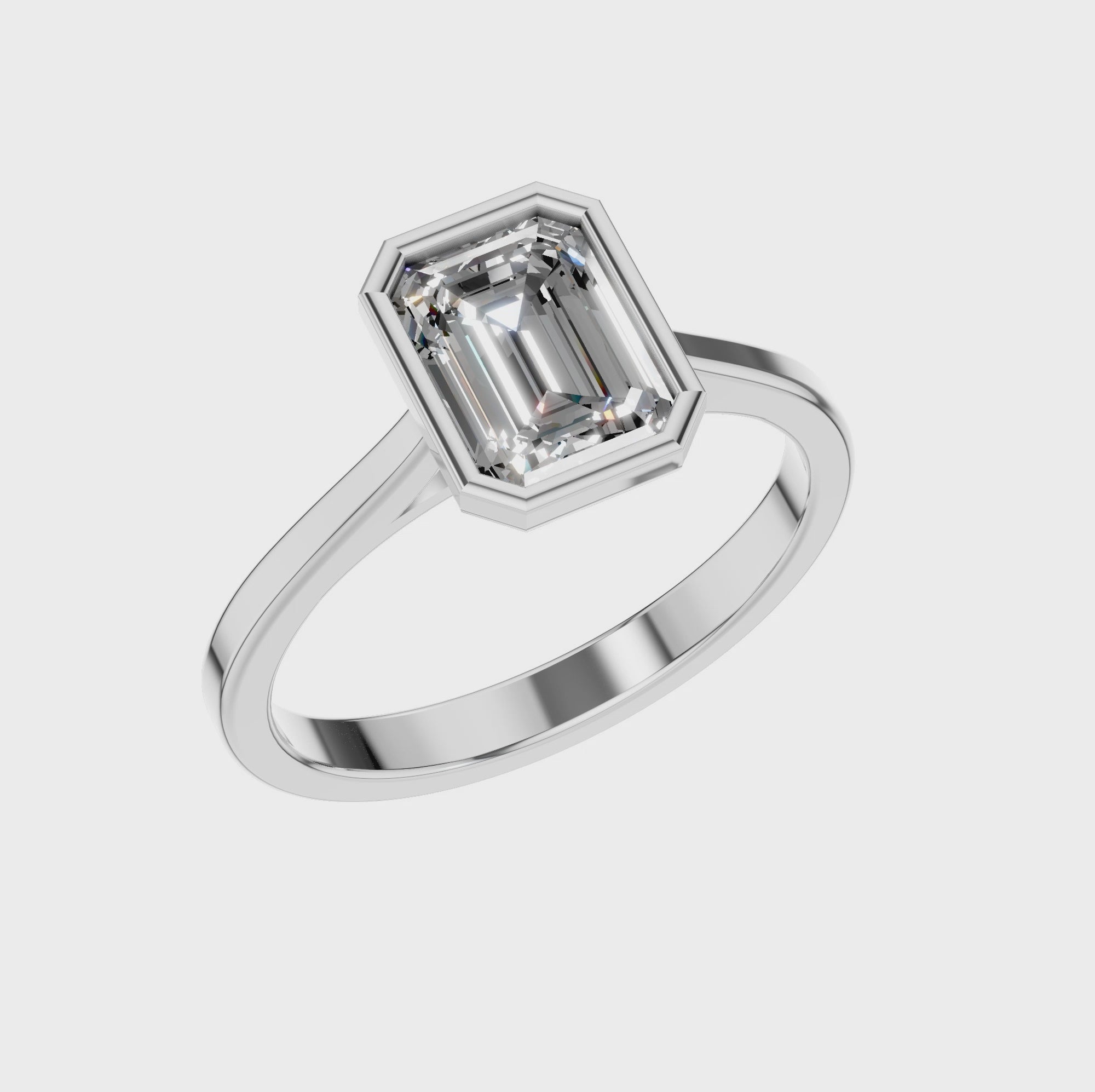 1.5 Ct Emerald Cut Lab Grown Diamond Solitaire Ring