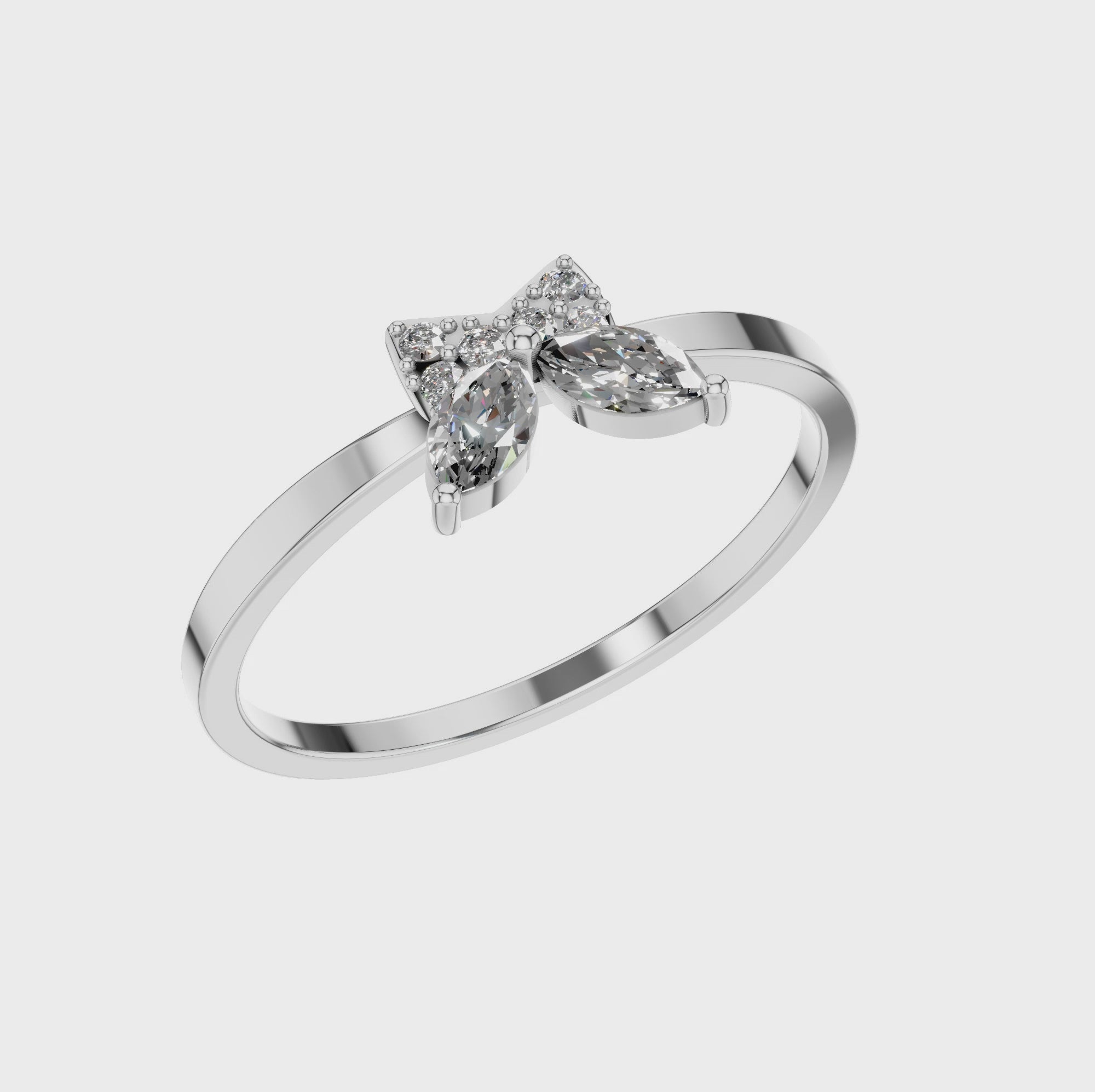 Marquise Cut Lab Grown Diamond Butterfly Gold Ring