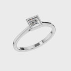 Princess Cut Lab Diamond Solitaire Statement Ring