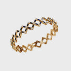 Baguette Sapphire Chain Link Tennis Bracelet
